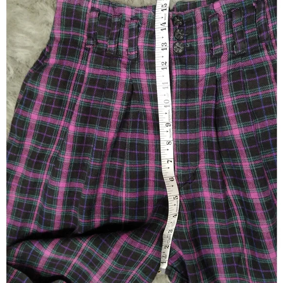 Vintage 80s 90s Gitano High Rise Plaid Cuffed Shorts Size 8 - Picture 6 of 7